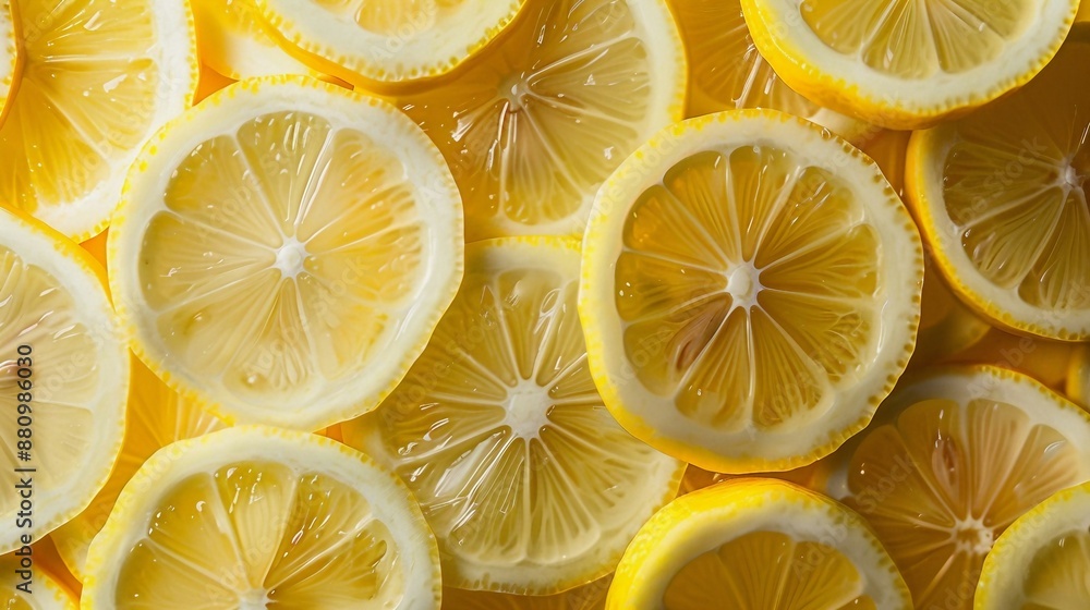 High-Resolution Image of Lemon Slices Arranged in Overlapping Pattern. Generative AI High-Resolution Image of Lemon Slices Arranged in Overlapping Pattern. Generative AI