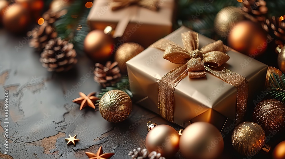 luxury christmas background,gift box,premium decorations on beige table christmas banner mockup,copy space luxury christmas background,gift box,premium decorations on beige table christmas banner mockup,copy space