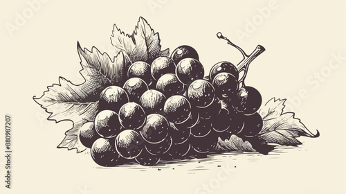 Bunch of grapes sketch icon for web mobile 