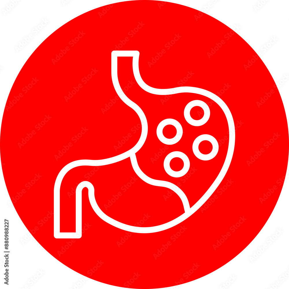 Gastroenterology Vector Line White Circle Red Gastroenterology Vector Line White Circle Red