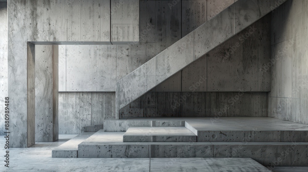 Concrete Staircase in Minimalist Interior Concrete Staircase in Minimalist Interior