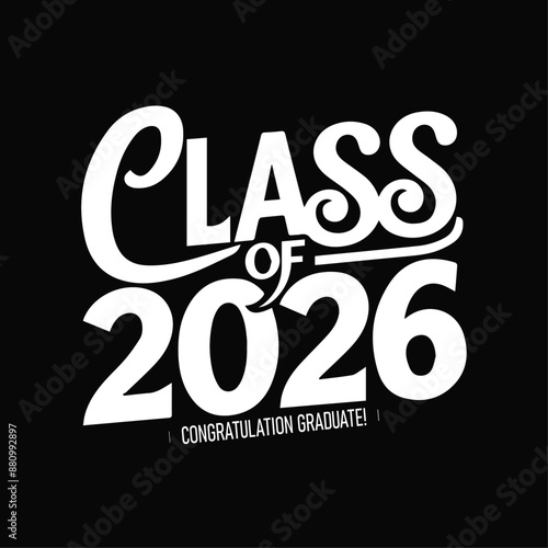 class of 2026 typography t shirt design
