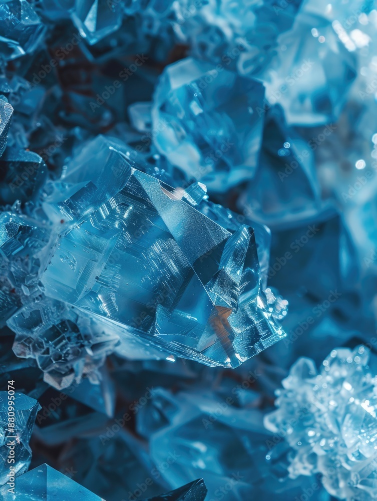 A detailed shot of a cluster of blue crystals A detailed shot of a cluster of blue crystals