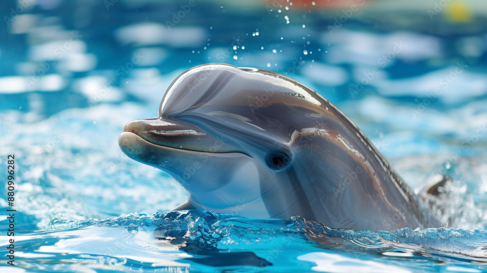 Obraz premium 海を泳ぐイルカ