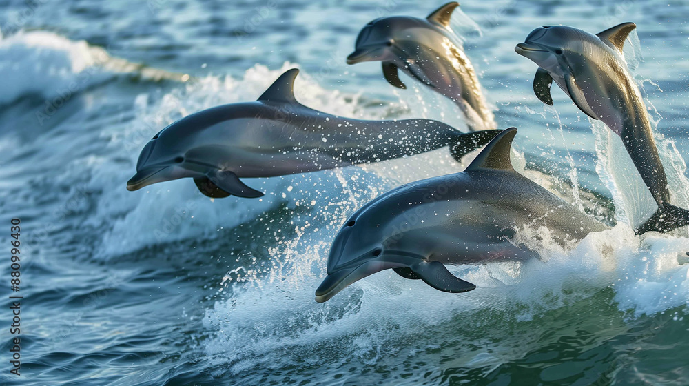 Fototapeta premium 海を泳ぐイルカ