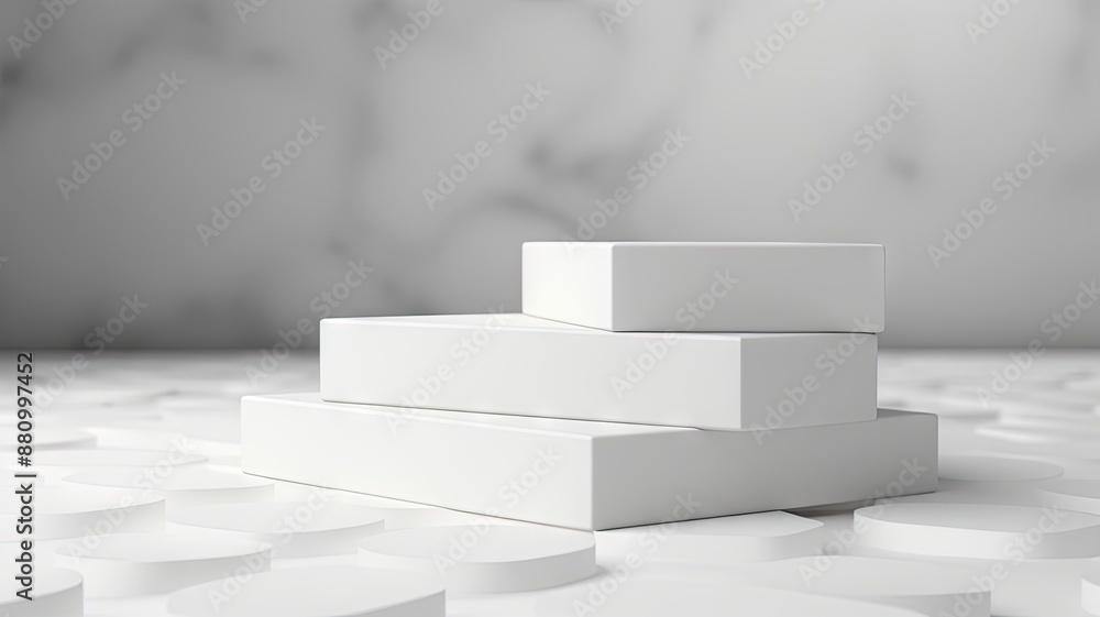 White podium in rectangle White podium in rectangle