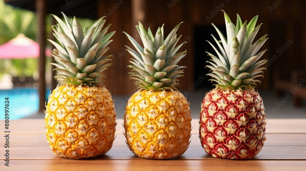 Whole ripe pineapples Whole ripe pineapples