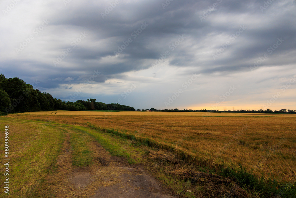 Thunderclouds over the fields near Mering in Bavaria Thunderclouds over the fields near Mering in Bavaria