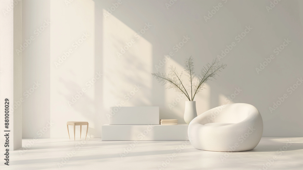 Minimalist nomadic interior background, 3d render Minimalist nomadic interior background, 3d render