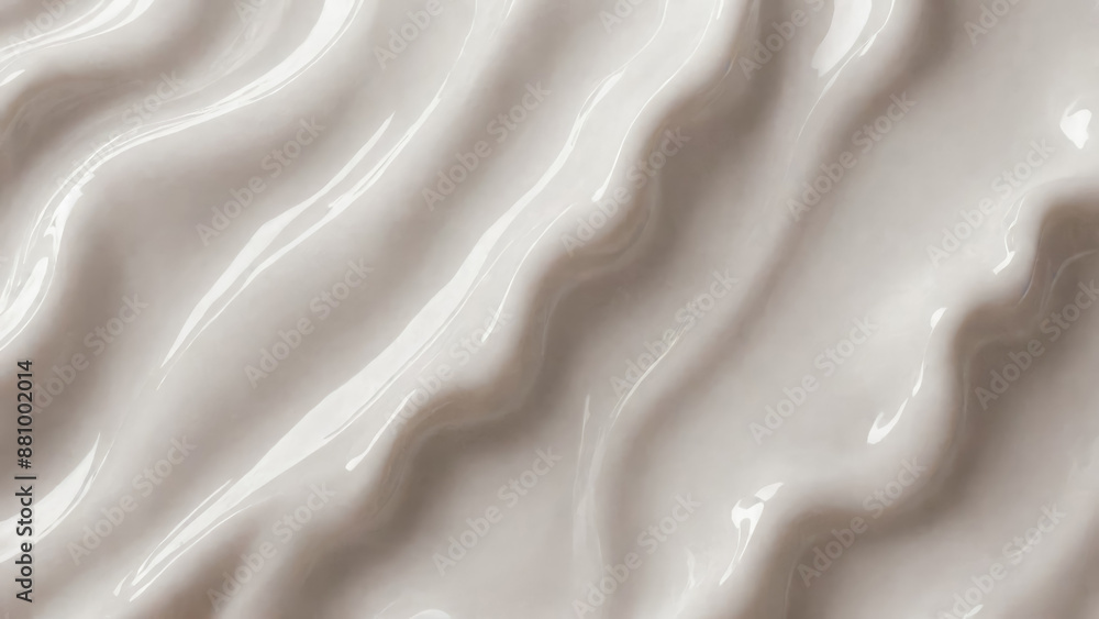 Texture wavy Silken creamy Waves of White cream. Abstract Symphony of Swirls. Luxurious expanse of swirling, rich beige tones evoking sense of fluid liquid motion. Natural background, glossy surface. Texture wavy Silken creamy Waves of White cream. Abstract Symphony of Swirls. Luxurious expanse of swirling, rich beige tones evoking sense of fluid liquid motion. Natural background, glossy surface.