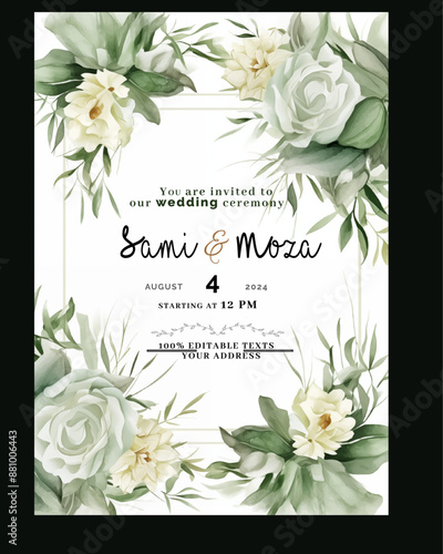 Wedding and Invitation Card Decent colors editable texts  .ai