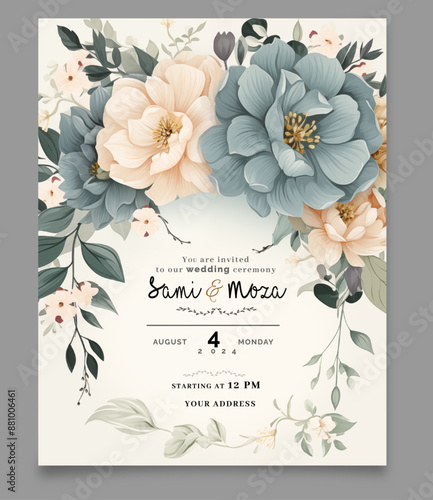 Wedding and Invitation Card Decent colors editable texts  .ai