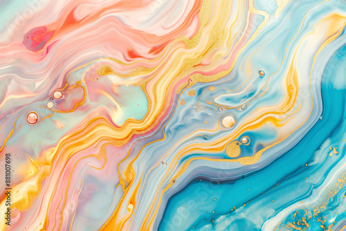 Wallpaper Mural Blue pink pastel gold marble texture Torontodigital.ca