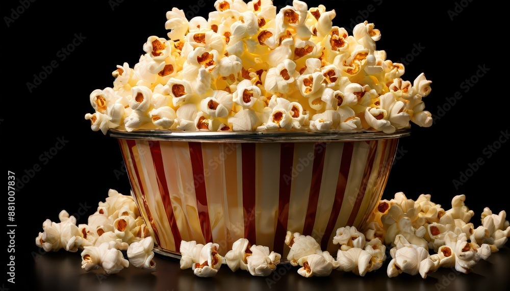 Cinema Experience - Popcorn in a Red & White Striped Bowl Cinema Experience - Popcorn in a Red & White Striped Bowl