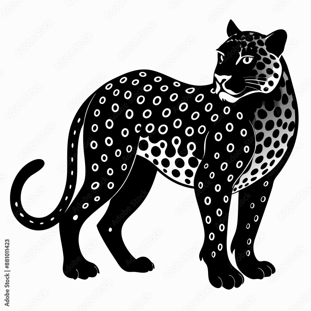 Fototapeta premium Leopard Black silhouette