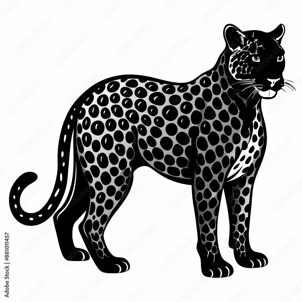 Fototapeta premium Leopard Black silhouette