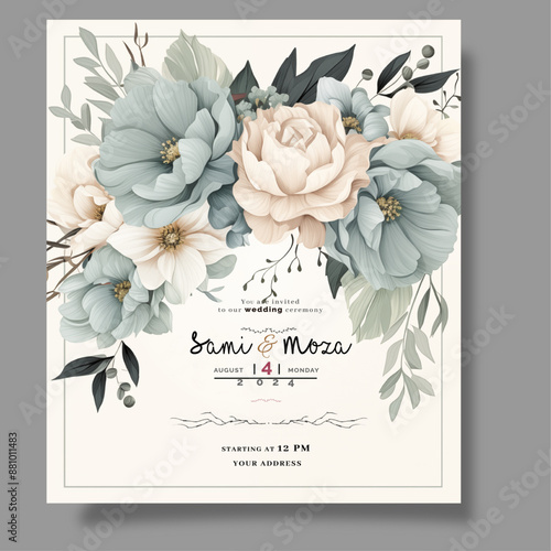 Wedding and Invitation Card Decent colors editable texts  .ai