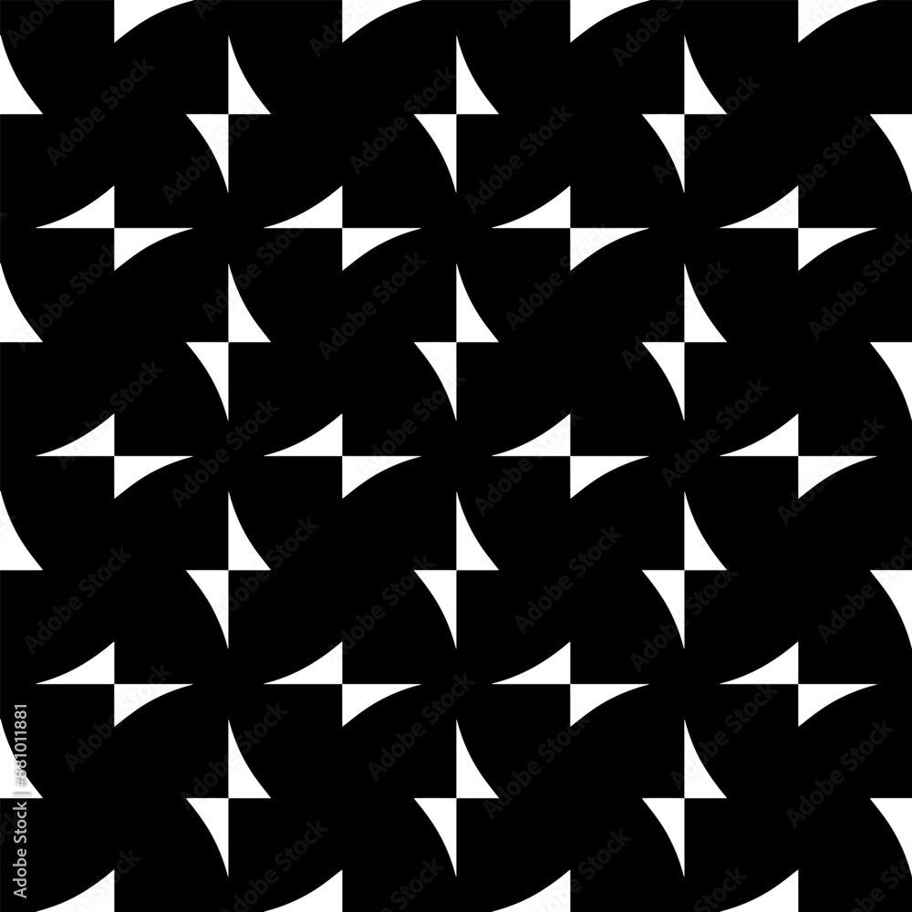 Obraz premium Seamless geometric pattern. Black and white colour. Design with geometric shapes For printing on fabric, wallpaper, gift paper. Vector