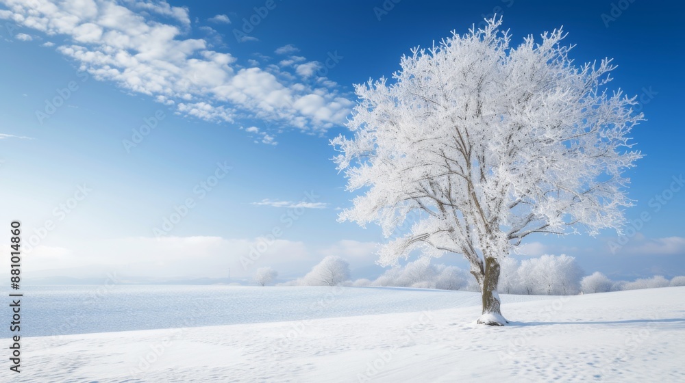 Snowy landscape, capturing the untouched beauty of the scene
