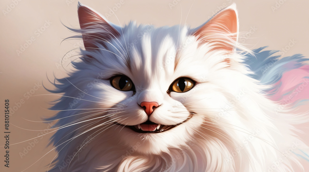 White Cat Smiling White Cat Smiling