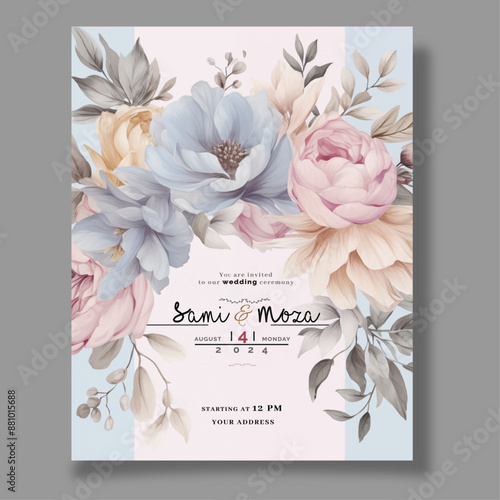 Wedding and Invitation Card Decent colors editable texts  .ai