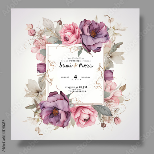 Wedding and Invitation Card Decent colors editable texts  .ai