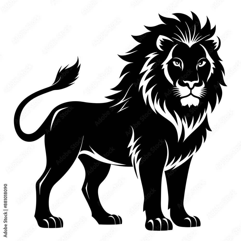 Fototapeta premium Lion Black silhouette