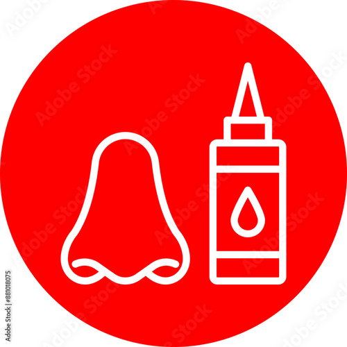 Nasal Vector Line White Circle Red