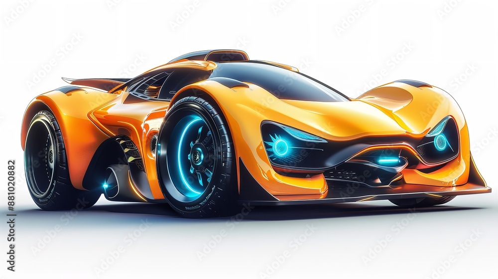 Futuristic electric super car on transparent background PNG Futuristic electric super car on transparent background PNG
