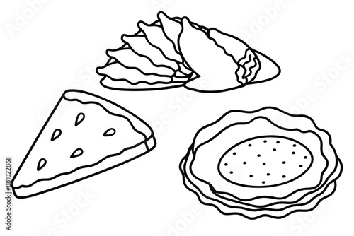 Crepes Line Art Design Drawing Illustration Hand Drawn Artwork