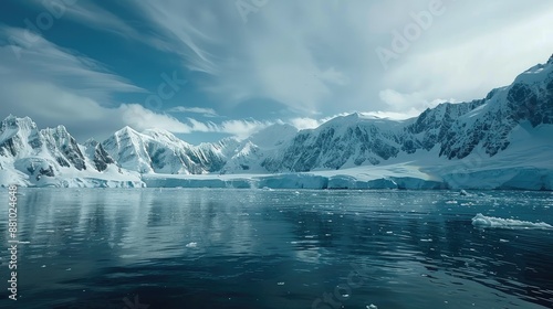 Wallpaper Mural Snowy Mountain Range Reflecting in a Calm Antarctic Ocean Torontodigital.ca