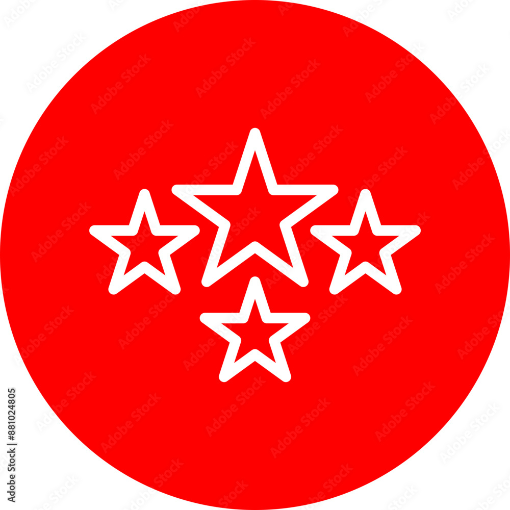 Star Vector Line White Circle Red Star Vector Line White Circle Red
