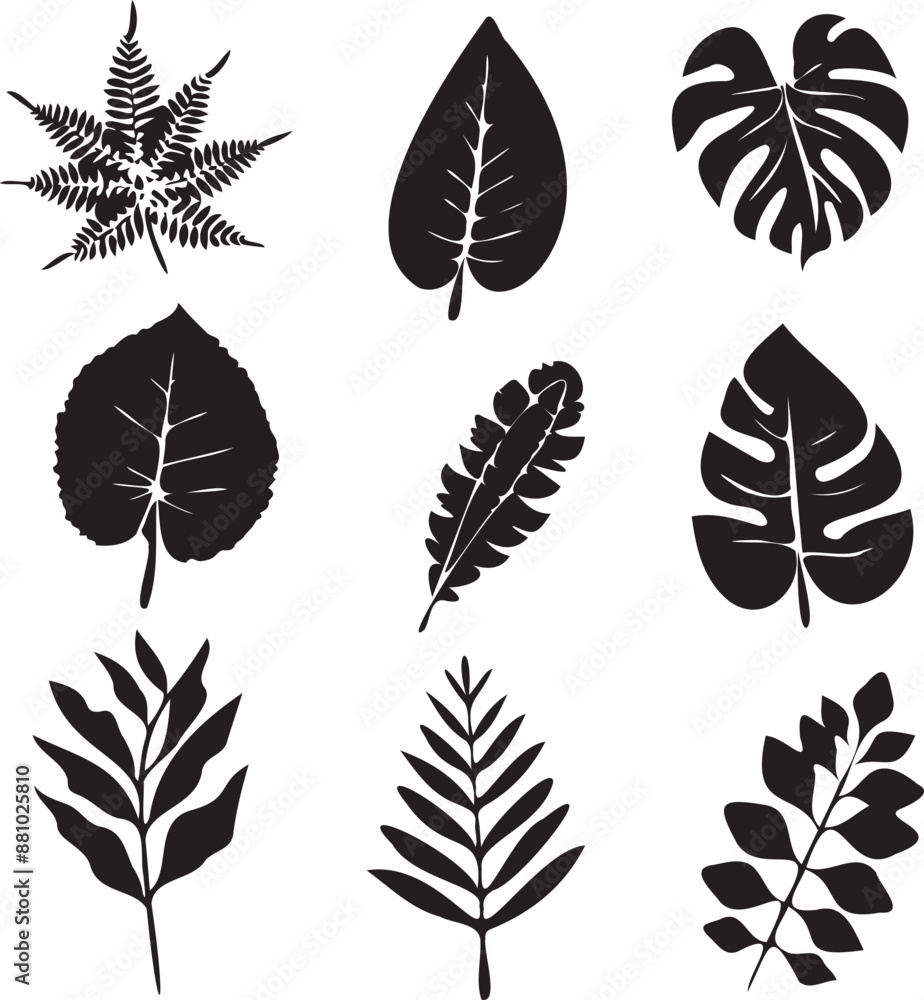 Leaf silhouette set Leaf silhouette set