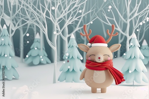 Cute Cartoon Christmas Rein...