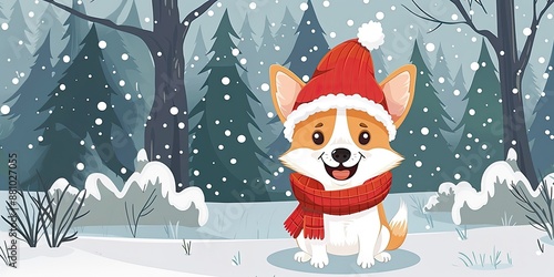 Cute Cartoon Christmas Dog ...