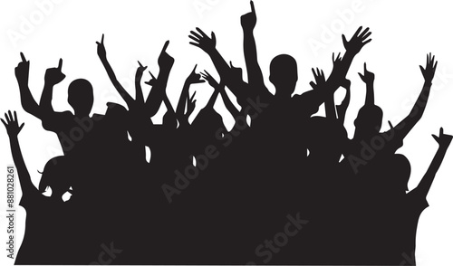crowd of peoples silhouettes