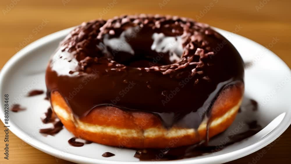Indulgence in a bite Chocolate glazed donut Indulgence in a bite Chocolate glazed donut