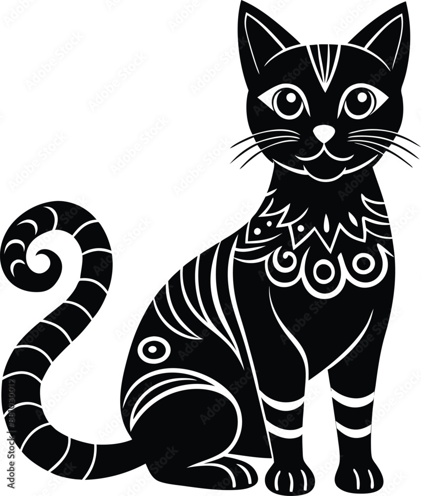 decorative cat illustration black and white. pets, shorthair, tail, red, purebred, british, posing, paw, decorative cat illustration black and white. pets, shorthair, tail, red, purebred, british, posing, paw,
