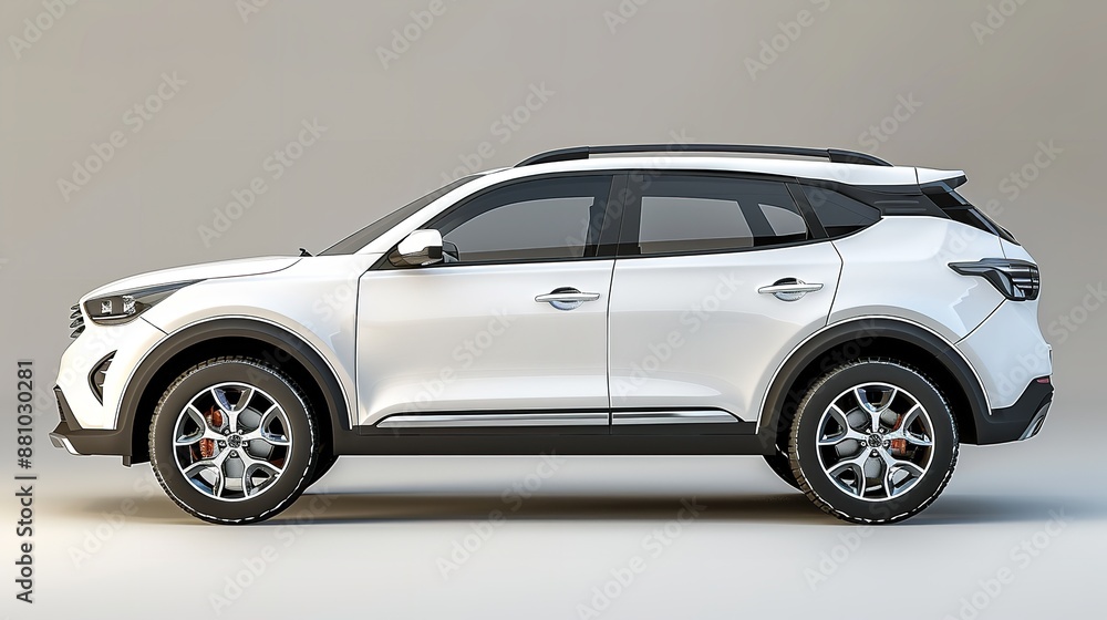 3D rendering of a brand-less generic SUV concept car 3D rendering of a brand-less generic SUV concept car