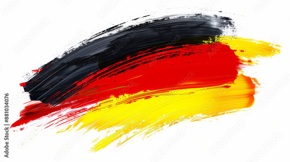 Obraz premium abstract german flag in paint brush stroke