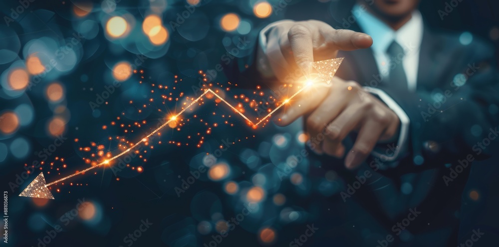Concept of growth and development. Businessmen plan to grow their companies and gain positive indicators. Concept of growth and development. Businessmen plan to grow their companies and gain positive indicators.