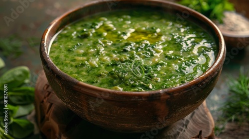 The national cuisine of Egypt. Mashed pea soup in Egyptian style.