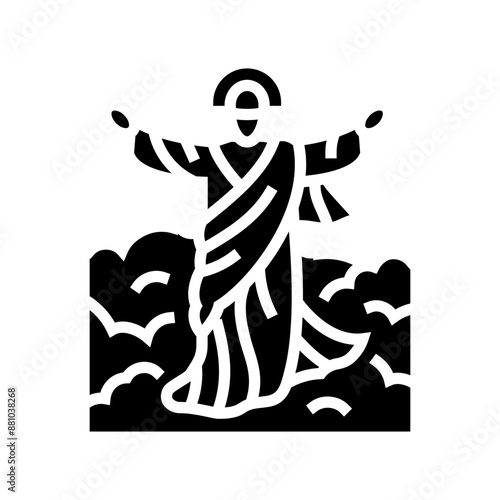 ascension of jesus feast catholic holiday glyph icon vector. ascension of jesus feast catholic holiday sign. isolated symbol illustration