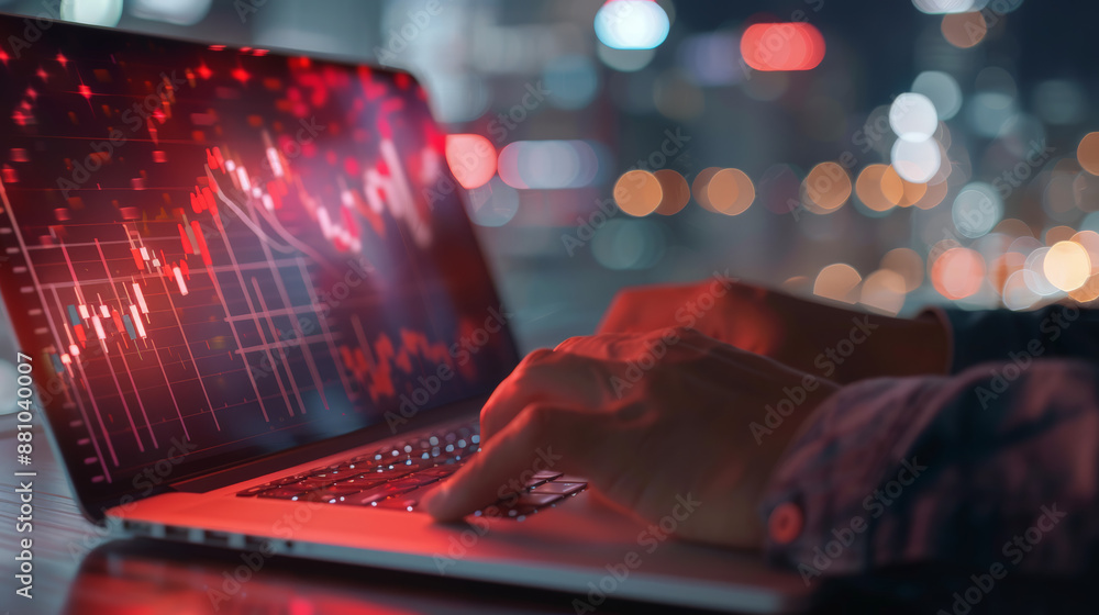 businessman use laptop with world economic graph businessman use laptop with world economic graph