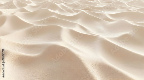 Seamless white sandy beach or desert sand dunes tileable texture. Boho chic light brown clay colored summer repeat pattern background. A high resolution 3D rendering.