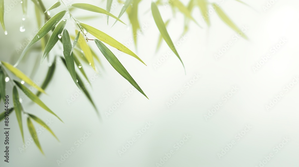Close-up of green and light yellow bamboos in soft tones. Background with bamboos in soft, dreamy tones with copy space. Close-up of green and light yellow bamboos in soft tones. Background with bamboos in soft, dreamy tones with copy space.