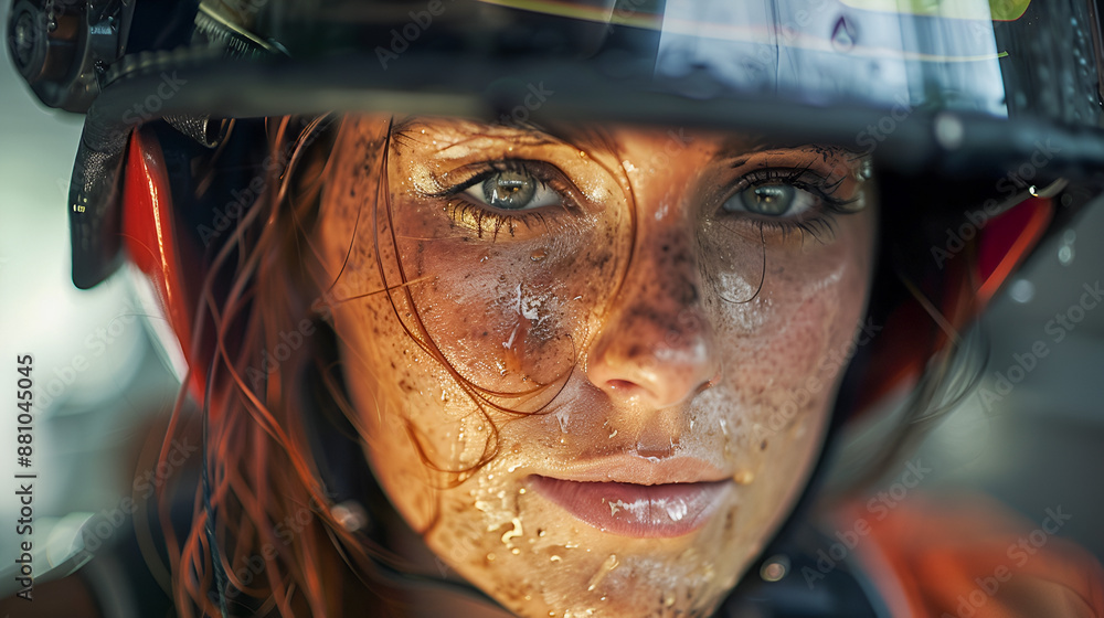 Fierce Firefighter Woman Portrait Fierce Firefighter Woman Portrait