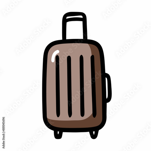 Vector Suitcase Hand Drawn Doodle Icon, isolated white background (17)