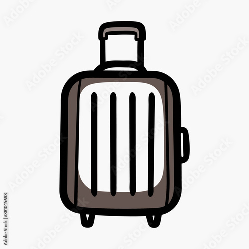 Vector Suitcase Hand Drawn Doodle Icon, isolated white background (15)