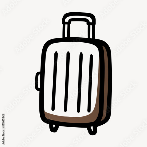 Vector Suitcase Hand Drawn Doodle Icon, isolated white background (26)